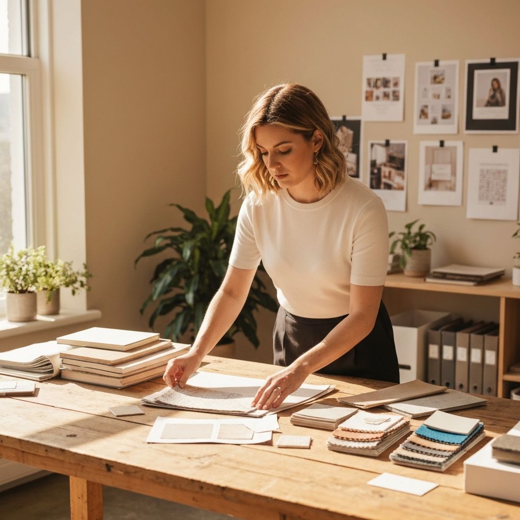 Eureka Interiors design team at work in our Pune studio, selecting materials and finishes